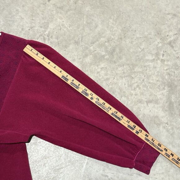 Vintage Vanity Fair Nightgown Women Medium Maroon Soft Comfort Barrel Sleeve - Picture 6 of 13